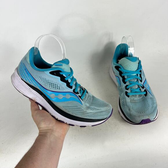 Saucony Ride 14 Sneakers Women's 10 Blue Mesh Lace Up Running Shoes S10650-20 - Picture 1 of 9